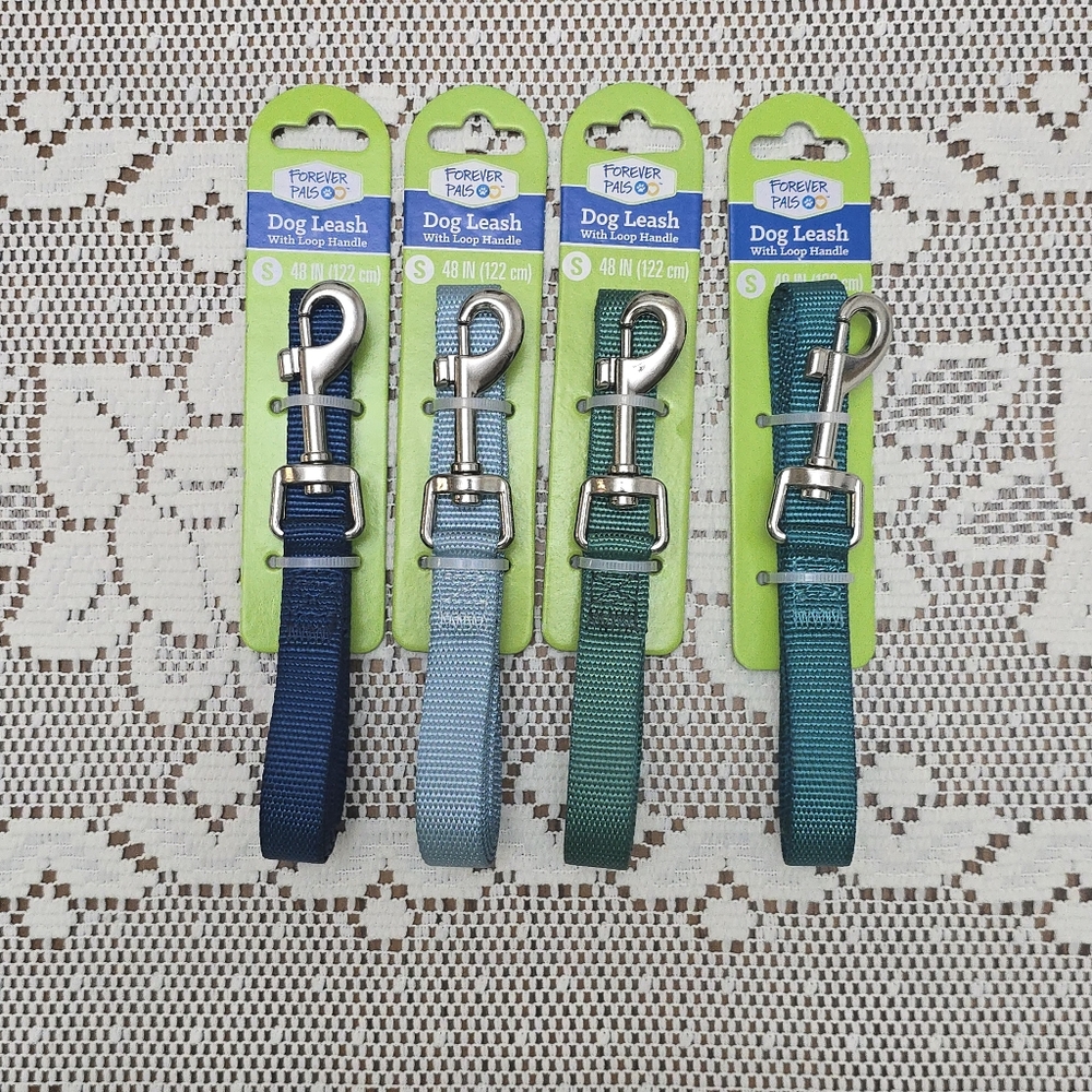 New Bundle of 4 Dog Leashes With Loop Handle Small 48in Forever Pals Leash Set